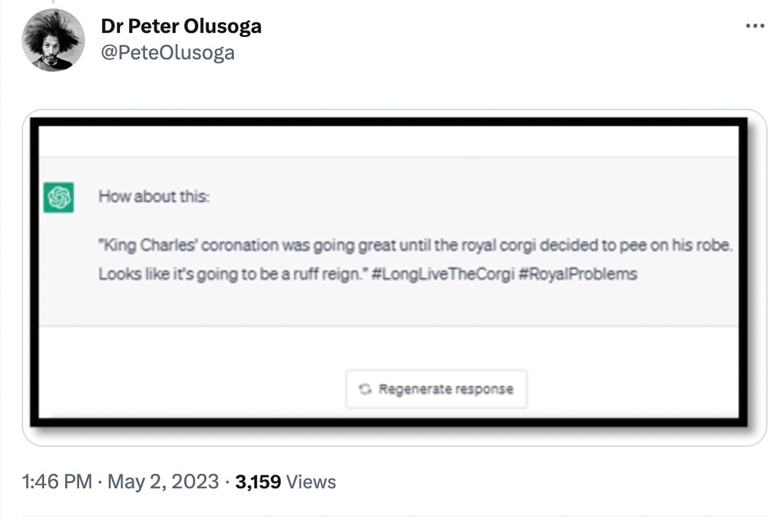 Dr Peter Olusoga Tweet