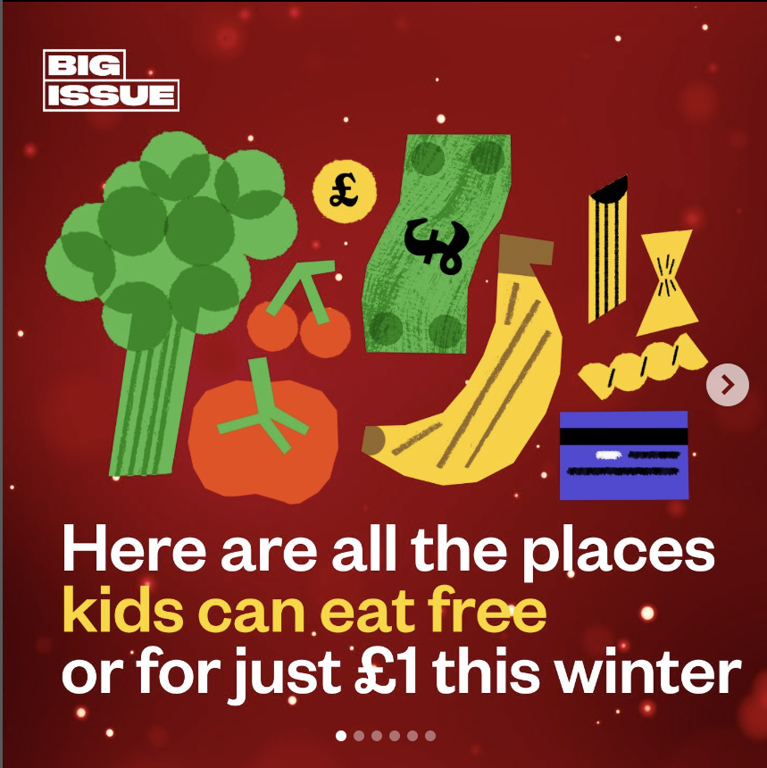 Here are all the places kids eat for free or £1